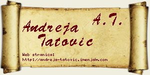 Andreja Tatović vizit kartica